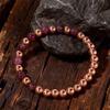 Neues Nischenarmband, Schmuck, Design mit natürlichem Kristallarmband, goldener Granat, Naturarmband, Kupferperlen.