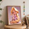 Disney Rapunzel oil paint by numbers painting kit handmade diy home decor gifts, cute blonde princess with long golden hair art craft decor