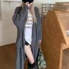 Vintage Lazy Style All-match Knitted Hemp Pattern Autumn and Winter Loose Thick Warm Long Cardigan Sweater Coat Women's Clothing