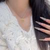 Fanta Stone Gourd Crushed Ice Ice Necklace Women'S Versatile Can Pull Light Luxury Niche Collarbone Chain Real Gold Plating