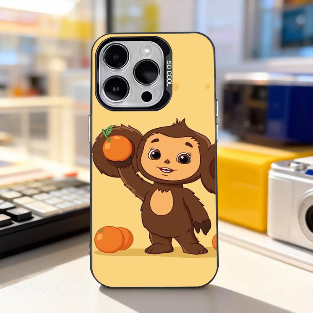 Cartoon C-Cheburashka-es For iPhone 17,16,15,14,13,12,11,Pro,Max,Plus,E,Air,Mini Anti Fall Black Matte Hard Bumper Phone Case