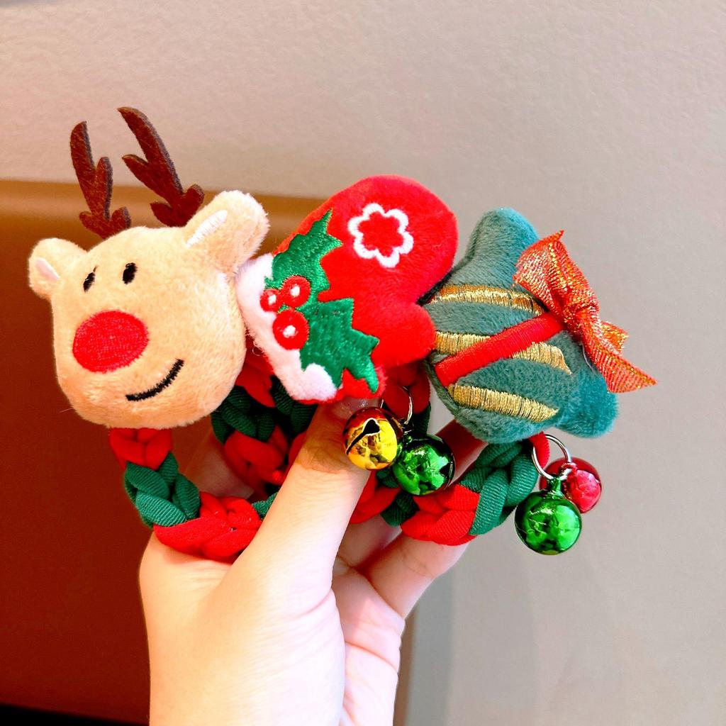 Christmas Tree Plush Elastic Hair Ties for Children