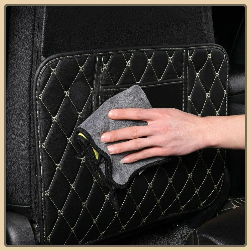 PU Leather Car Anti-Kick Mats Auto Seat Back Protector Cover Half-Size Black Car Back Seat Organizer Interior Accessories
