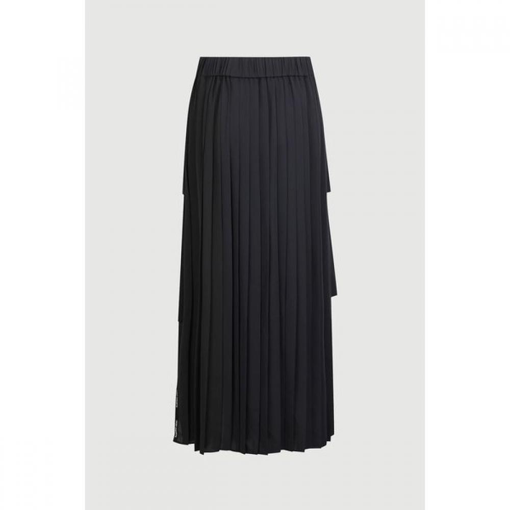 Lucky Chouette Color Mix Back Banding Pleated Skirt Lfkaa25130