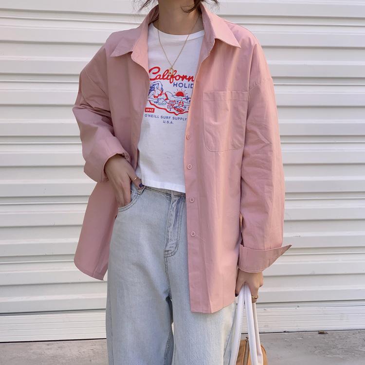 Korean Version Ins Loose and Thin Design Sense Niche Shirt Women's Gentle Wind Long-sleeved Shirt Top