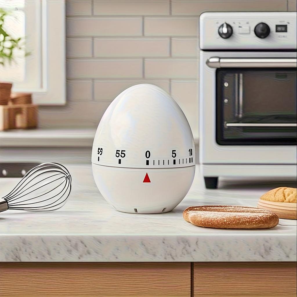 Egg Shaped Timer – Plastic Kitchen And Bedroom Countdown Timer, Playful Design, Classic Kitchen Accessory