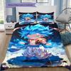 Vegeta Pattern Bedding Quilt Set Quilt Cover Pillowcase Home Birthday Gift(1 * duvet cover + 2 * pillowcase, without core)