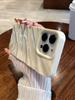 Luxury Wave Satin Ruffle Pattern Phone Case For iPhone 11 12 13 14 15 16 Pro Max X XR XS 7 8 Plus Shockproof Solid Color Cover