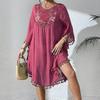 Loose Swimsuit Cover Up Dress Hollow Out Beachwear Shirt Fashion Summer Sunscreen Smock  for Women