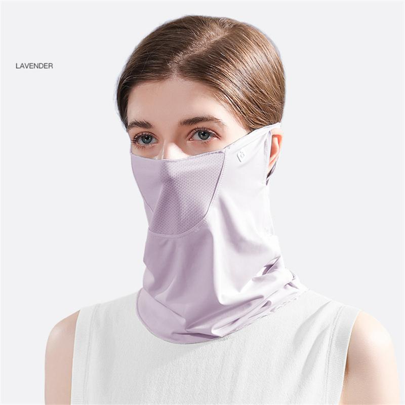 Women Ice Silk Sunscreen Shawl UV Protection Face Cover For Outdoor Riding