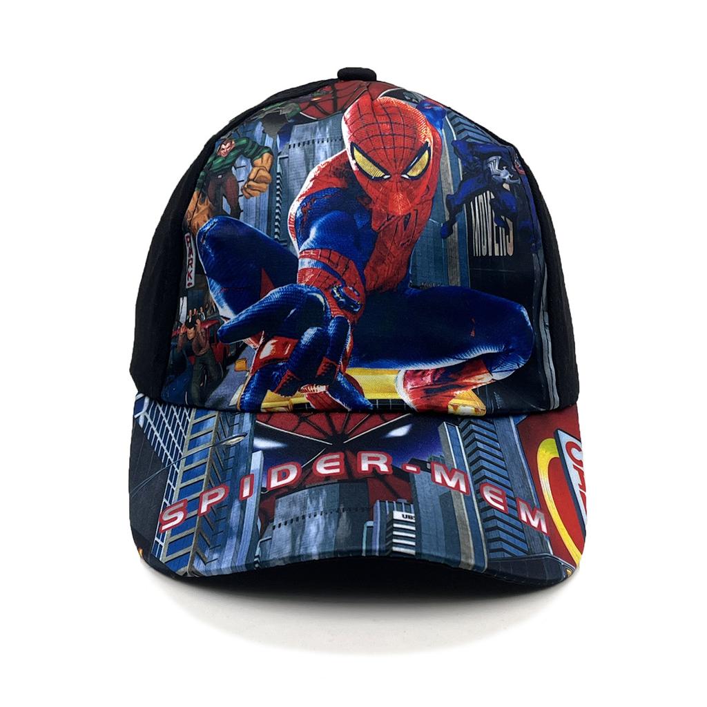 New Spider Cartoon Peripheral Printing Children's Baseball Cap Wide Brim Spring and Summer Cartoon Sun Hat