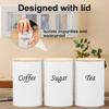 Coffee Container 3 Pieces Airtight Large Capacity Food Canister Coffee Sugar Tea Storage Container Jars For Candy Oats Flour