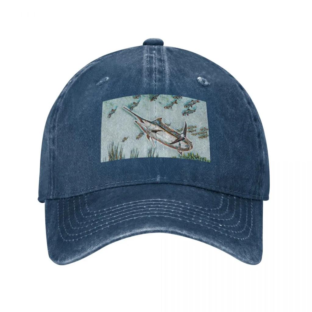Marlin fish hunt Baseball Cap Trucker Cap custom Hat Beach Unisexs Tennis Women's