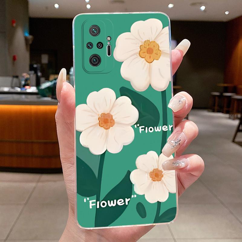 For Xiaomi Redmi Note 10 Pro / Note10 / Note 10S / Poco M5S Case Clear Luxury Butterfly Flower Transparent Soft TPU Phone Cover