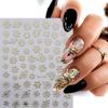 Christmas Nail Art Stickers Nail Decals Self-Adhesive Gold Silver White Snowflake Elk Bell Xmas Tree Design DIY for Women Girls