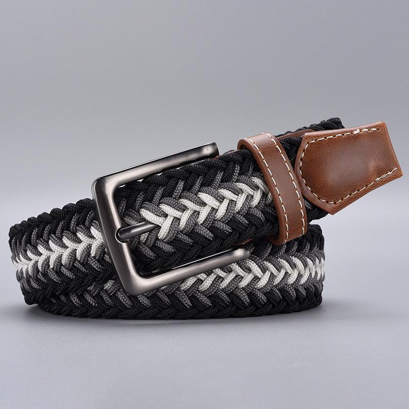 

Мужской ремень с узором «рыбья кость», эластичный плетеный ремень, холщовый ремень, персонализированный ремень с пряжкой Tide 130cm