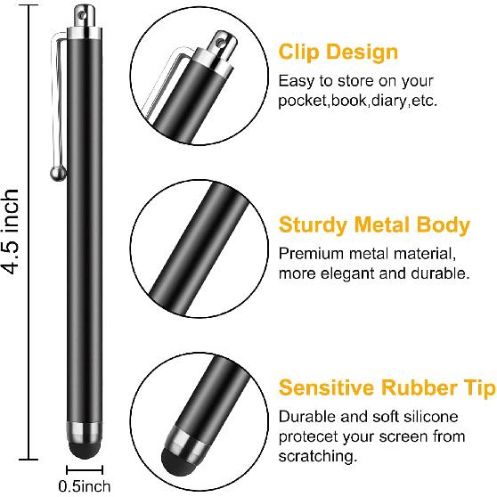 Stylus Pen [10 Pack] Universal Capacitive Touch Screen Pens for Tablets, iPad mini, iPad Pro, iPad Air, Smartphones, Samsung Galaxy - Multiple Colors