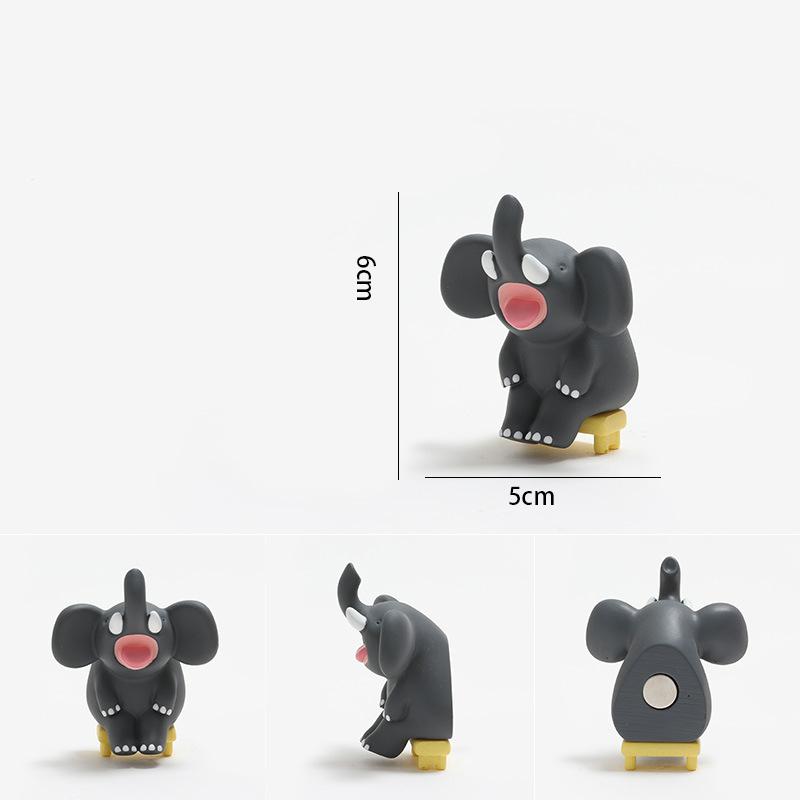 Open Mouth Sitting On The Bench Yellow Duck Elephant Panda Rhinoceros Animal Fridge Magnet Fridge Decoration Creative Gift