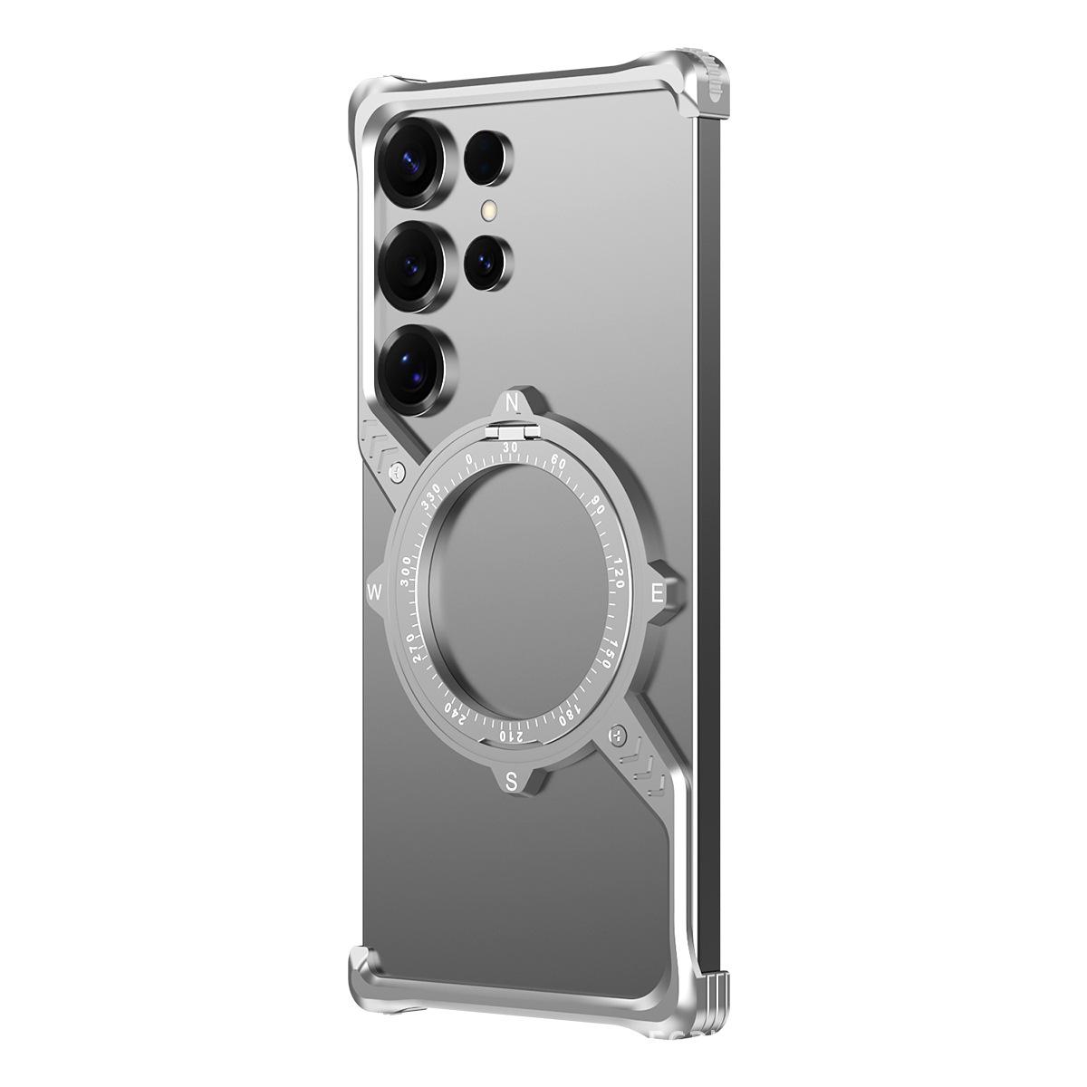 

Металлический чехол для Samsung s26 Ultra: Магнитный держатель, Защита от падений, Отвод тепла, Совместим с S25/S24 S24 Ultra серый