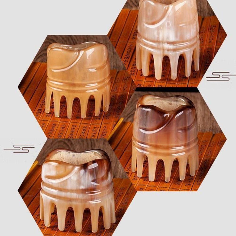 Meridian Scrapping Ox Horn Massage Comb Shampoo Comb Buffalo Horn Meridian Comb  Men