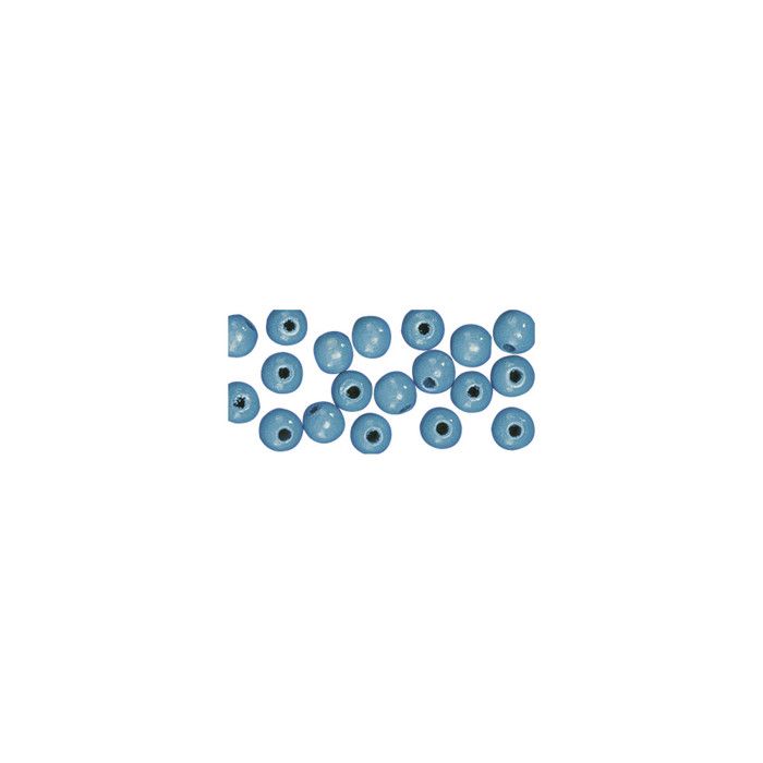 FSC 100% Wooden Beads, Polished, 6mm Ø, Light Blue, 115 Pieces