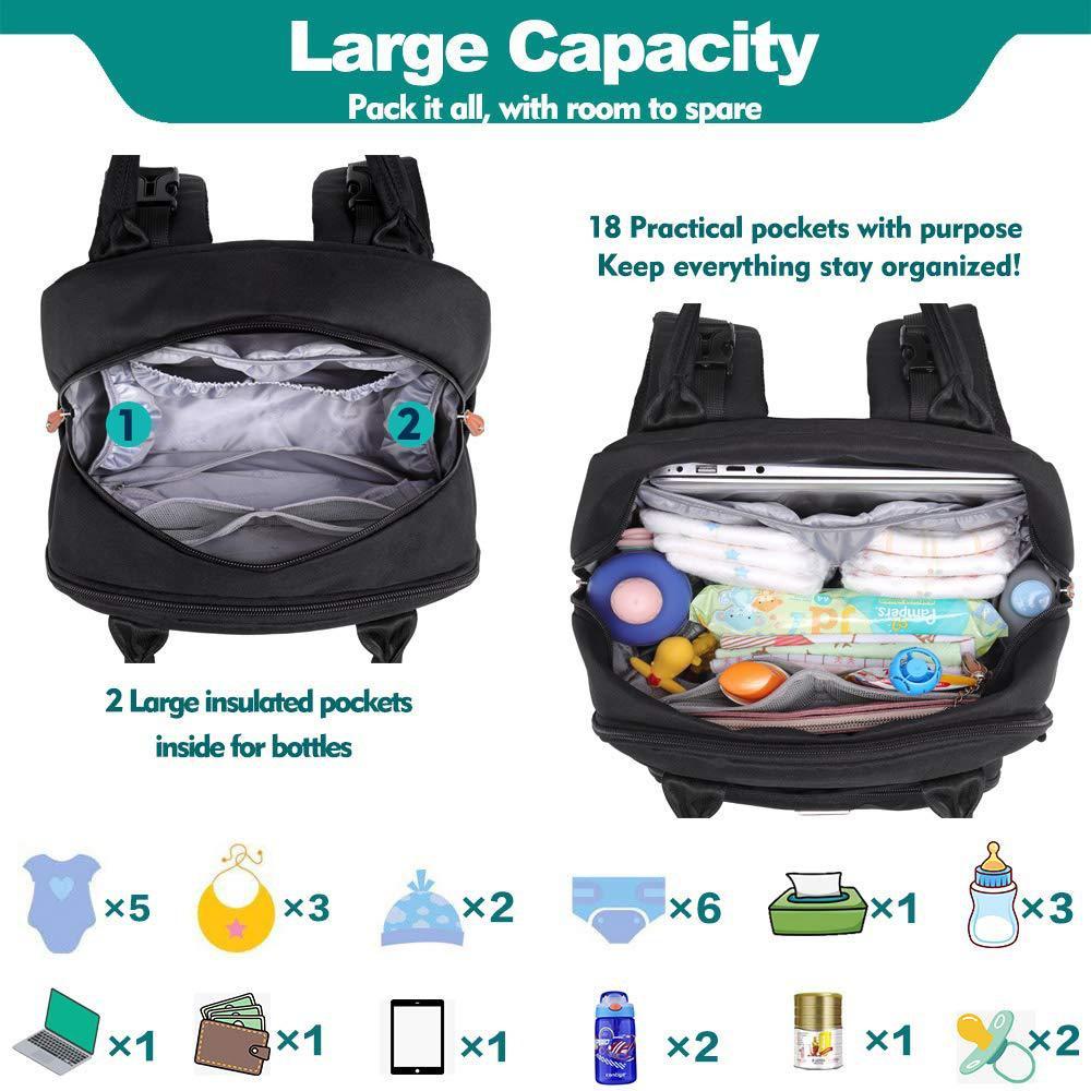 Foldable Waterproof Mommy Backpack with Bed - Multifunctional Large Capacity for Mother and Baby.