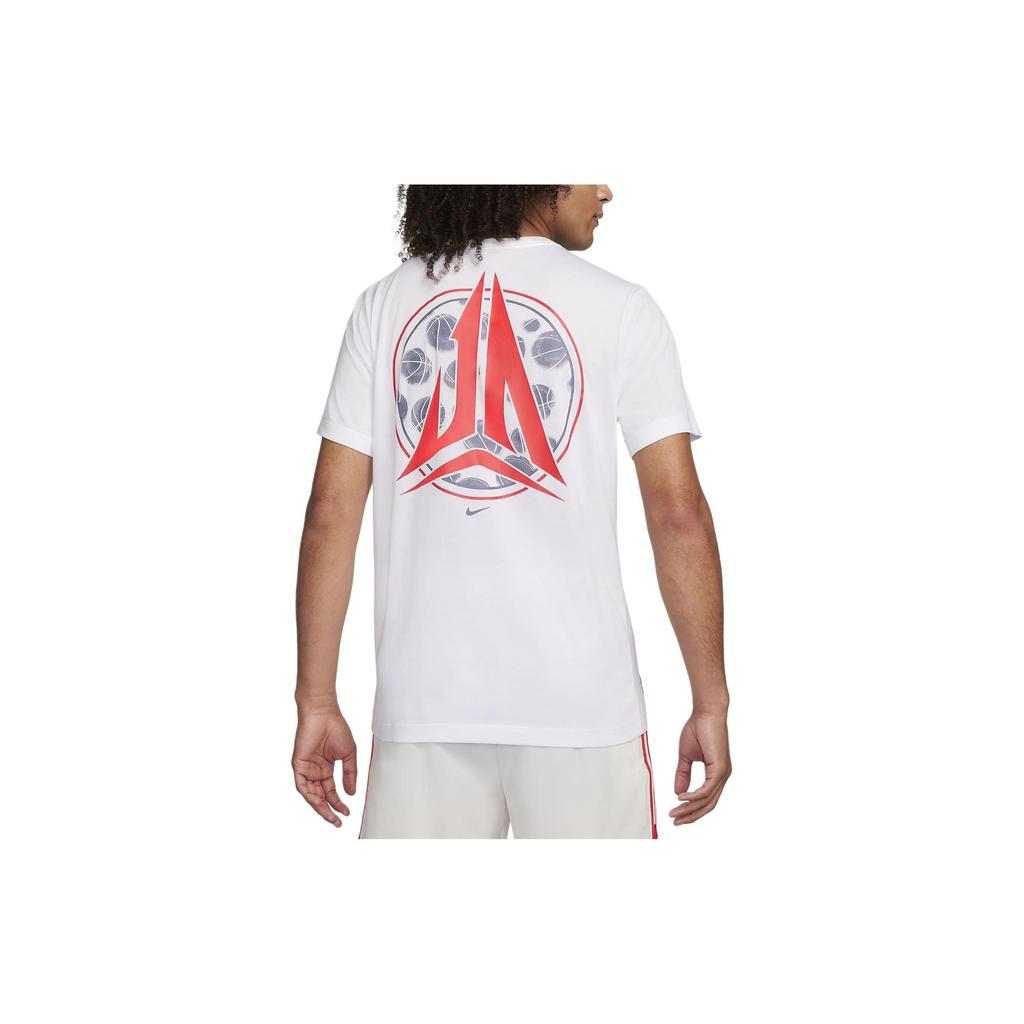 Nike T-shirt męski casual z krótkim rękawem i okrągłym dekoltem z nadrukowanym wzorem, biały FQ4911-100