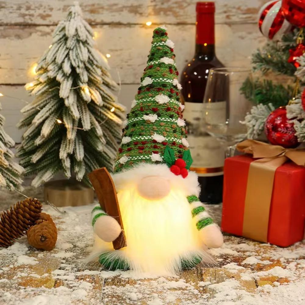 Kreativer Weihnachtsmann-Anhänger mit Licht Gesichtlose Puppe Weihnachtsgeschenke Weihnachtsbaum-Anhänger Weihnachten