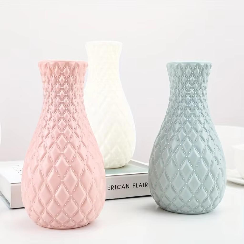 Vaso Decorativo in Plastica Antirottura con Corda di Canapa Vaso Pieghevole per Soggiorno