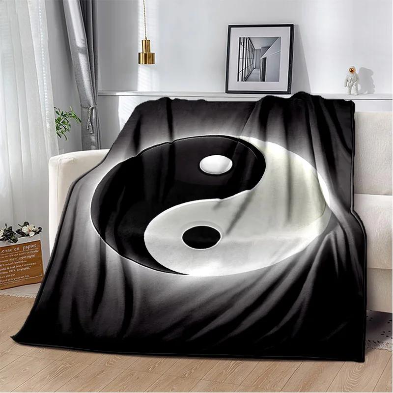 3D Naturalize Yin and Yang Chinese Tai Chi Blanket,Soft Throw Blanket for Home Bedroom Bed Sofa Travel Office Cover Blanket Kids