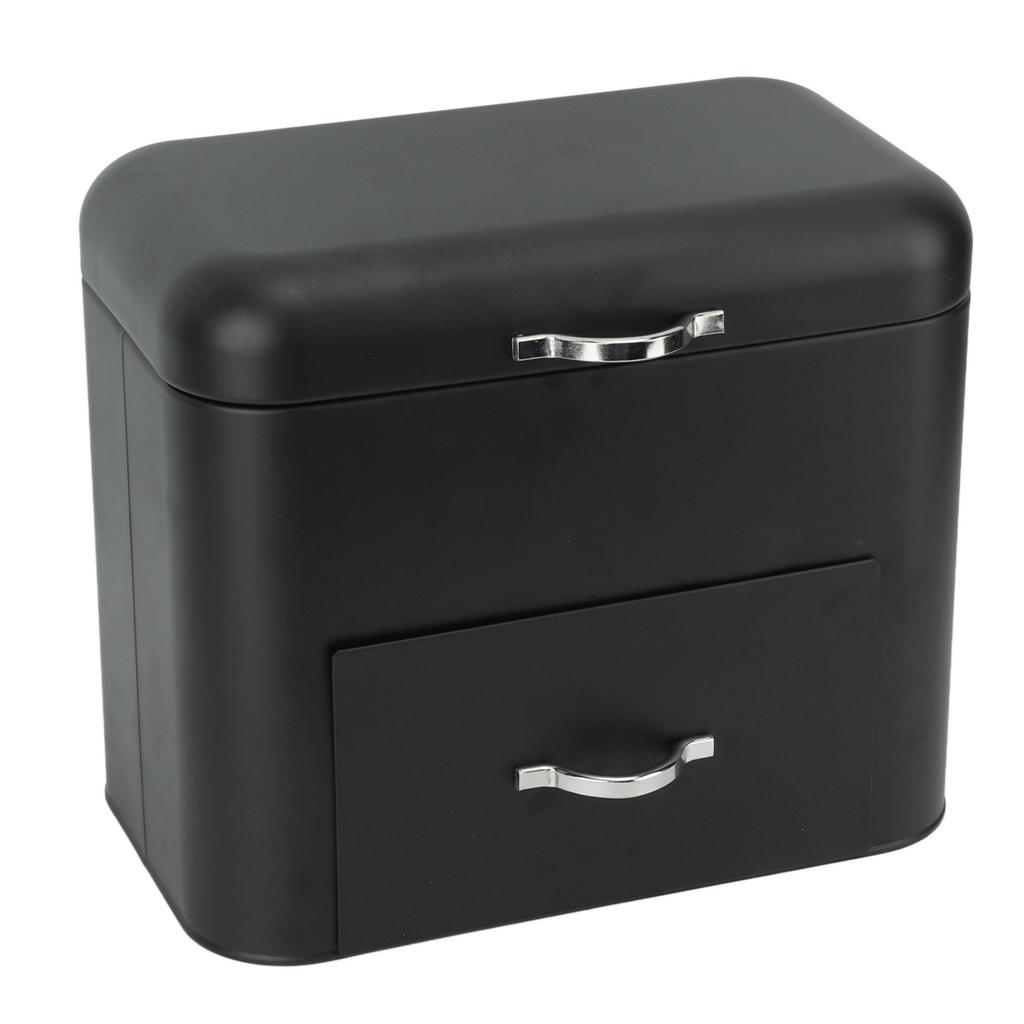 Iron Bread Box 2 Shelves Large Capacity Large Farmhouse Bread Container for Bread Bagels Cookies