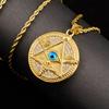 1pc Hip Hop Eyeball Vintage Punk Evil Eyes Rhinestone 316L Stainless Steel Pendant Star of David Necklace Lucky Evil Eye Gifts