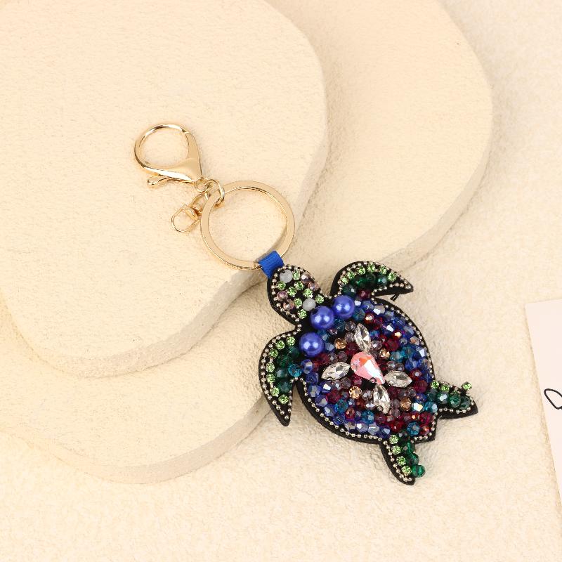 Rhinestone Lobster Beaded Pendant Pretty Hand Sewn Bag Charms Crab Shells Turtle Hanging Rope Patches Applique Bag Lanyard