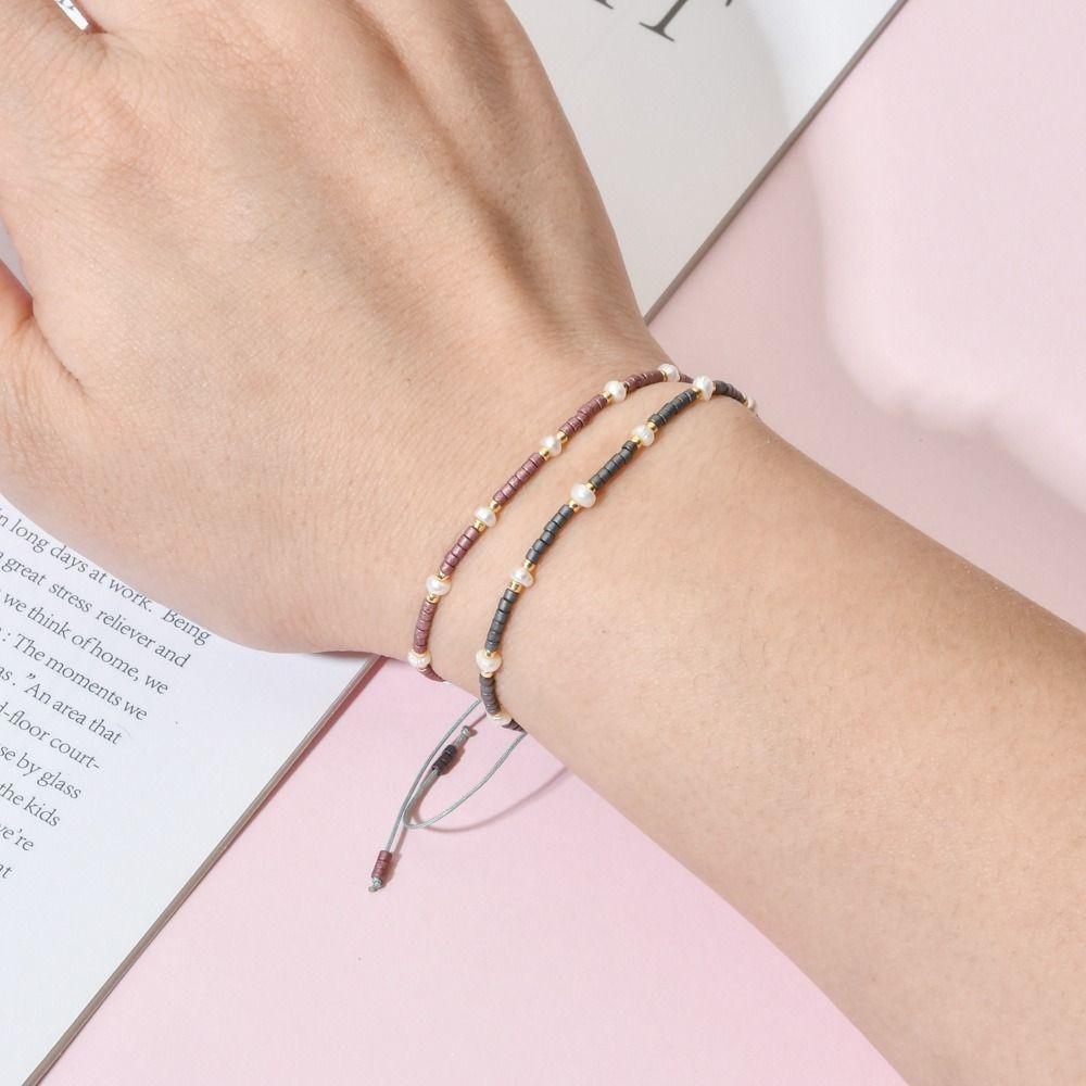 Bohemian Style Beaded Bracelet Thin Design Friendship Bracelet Hand-woven Bracelet Beach Vacation