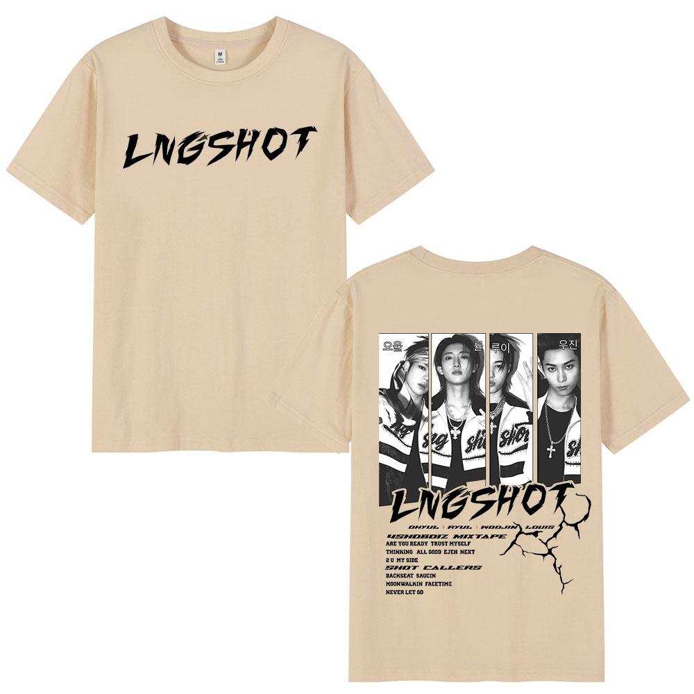Korean Kpop Lngshot OHYUL RYUL WOOJIN LOUIS Tshirt Unisex Women Clothing Fashion Hip Hop Short Sleeve Tshirt Cotton Top Fan Gifts