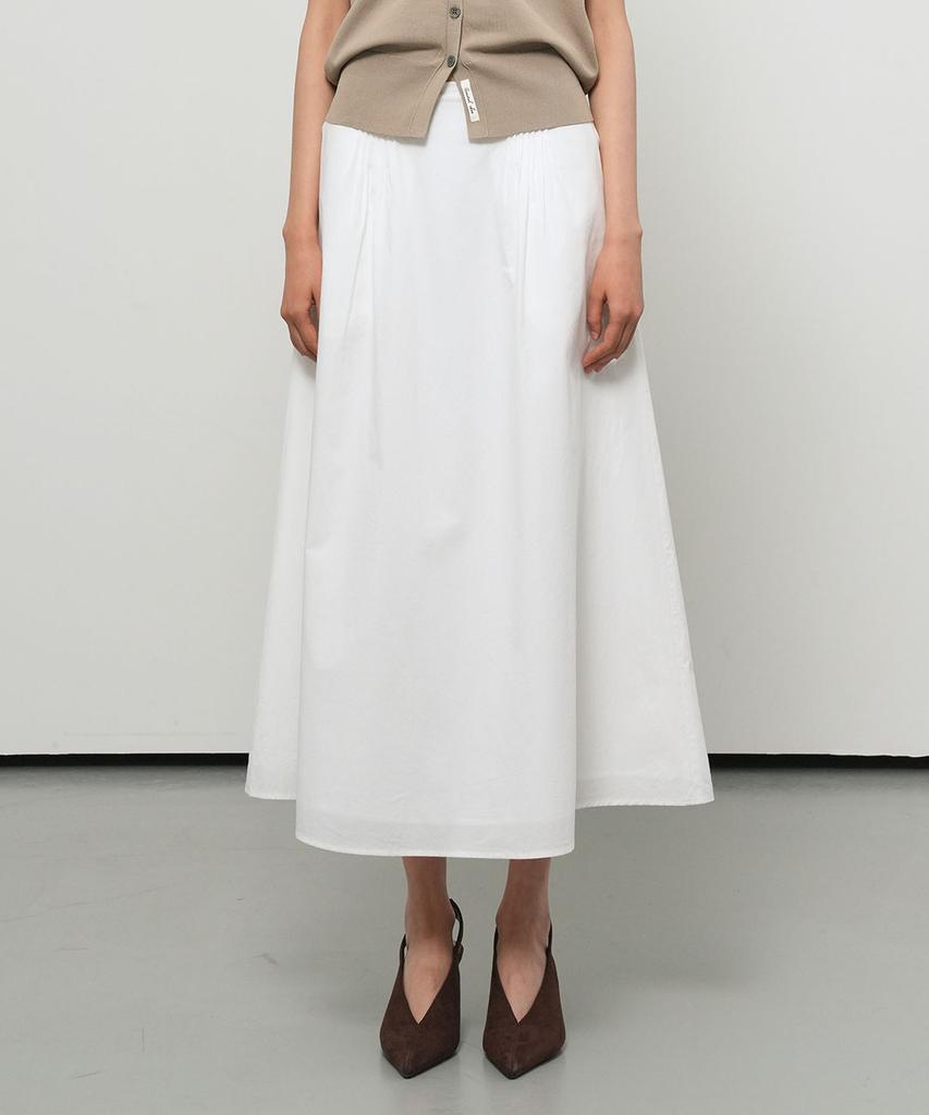 General Idea Minimal Pintuck Midi Skirt [Ivory] / Gf2Lsk522