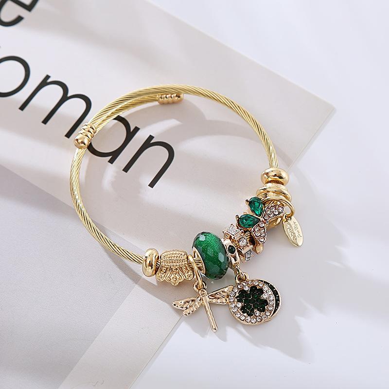 Браслет JYL TS Сделай сам Изысканный кулон Регулируемый Для пар Укрепляет близость Green светлый