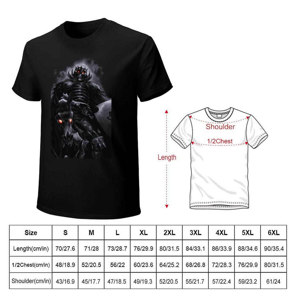 The skull knight TShirt Funny tshirt summer 2025 aesthetic clothes mens graphic tshirts anime