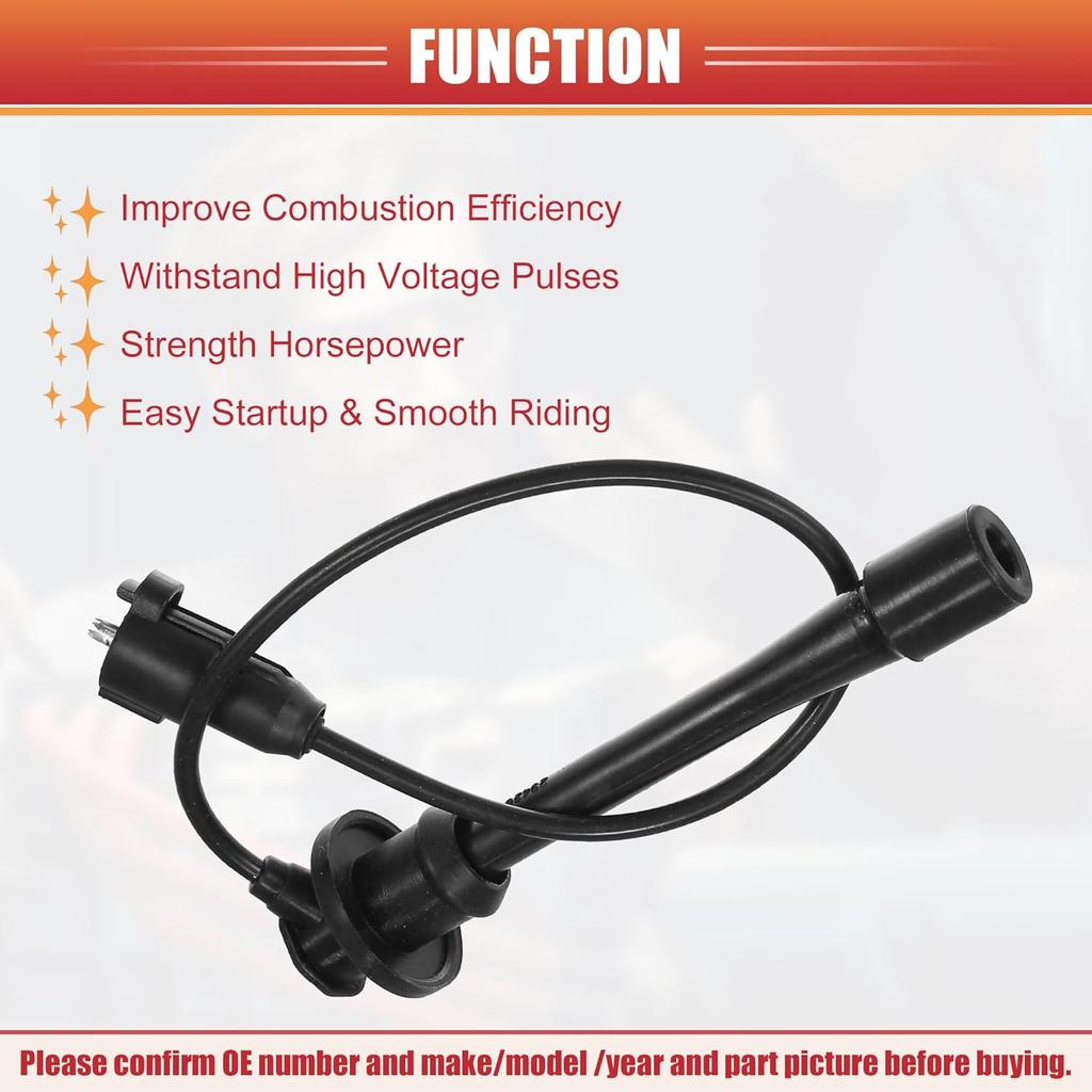 ACROPIX Car Spark Plug Coil Wires Ignition Coil Harness Cable 5mm Fit for Toyota Tacoma 4Runner 1997-2000 2.4L 2.7L No.9091922387 - Pack of 4
