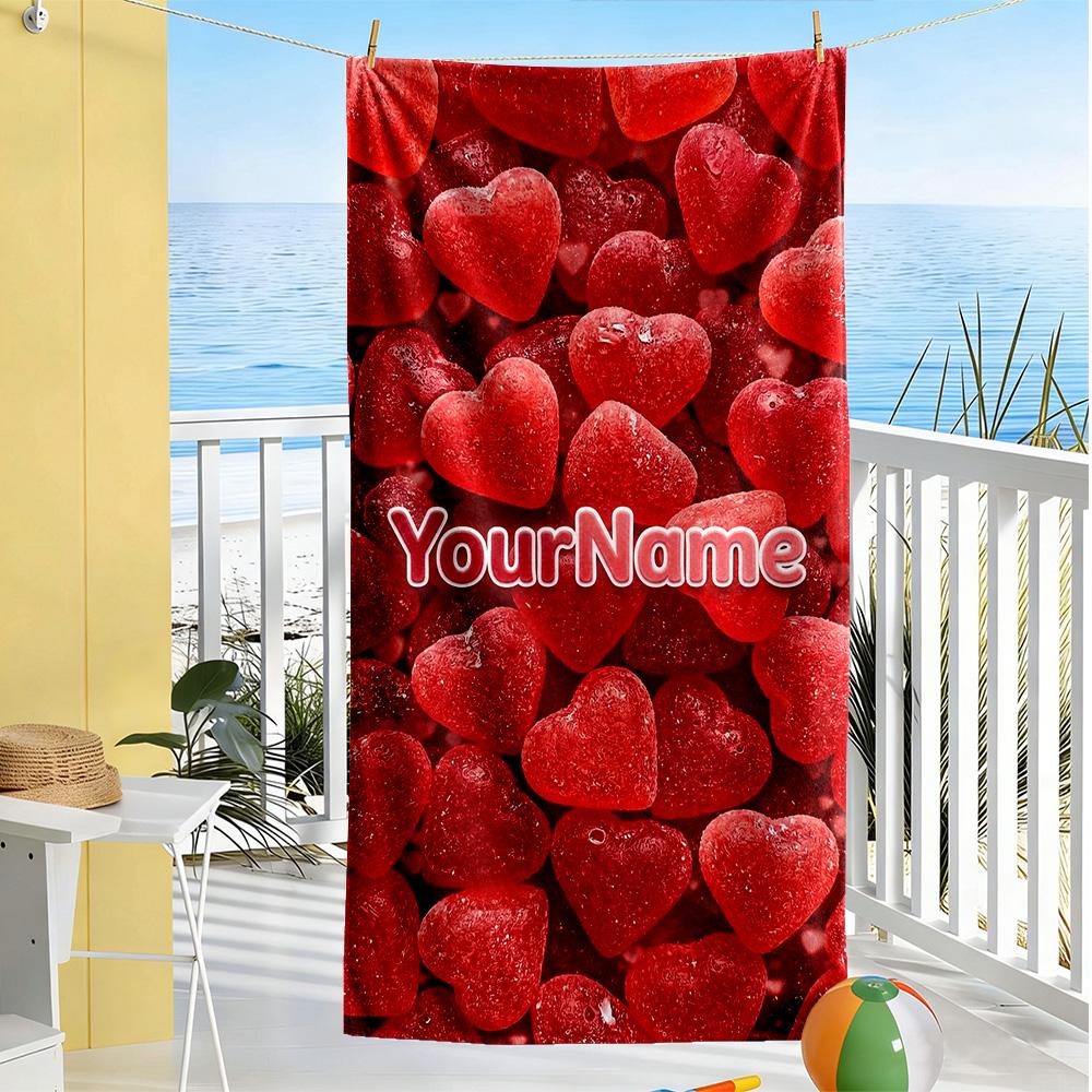Rose Personalized Text Beach Towel Soft Durable Quick-Dry Portable for SwimmingBeachCamping Travel Beach AccessoriesGym