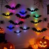 Halloween LED Bat Wall Stickers Light-Up Decor for Indoor Party Scene Background Arrangement Supplies Props