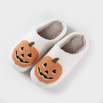 Nové halloweenské dýňové kreslené teplé zimní bavlněné pantofle pro páry pánské a dámské platformové boty s měkkou podrážkou zesílené protiskluzové