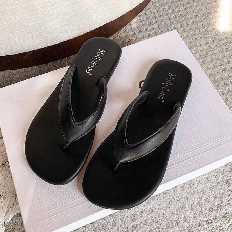 Minimalist Herringbone Beach Vacation Casual Fashionable Light Pedal Contrasting Colors Versatile Herringbone Cool Slippers Women Wear Summer