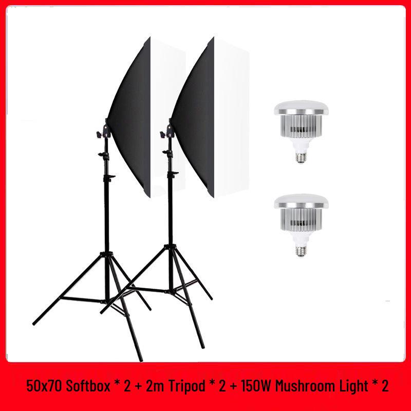 E27 Screw Base Softbox Light Kit for Photo Studio and Live Streaming