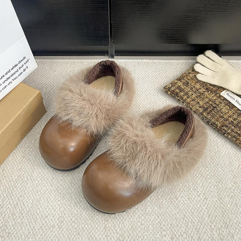 Slavic 22 winter new two wear velvet outer cotton shoes fluffy shoes Birkenstocks