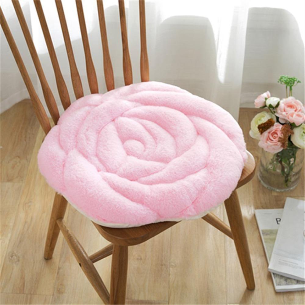 Plush Seat Cushion Thickened Tatami Sofa Cushion Home Decoration Rose Shaped Chair Cushion  Office