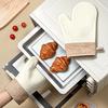2Pcs Silicone Oven Mitts High Temperature Kitchen Gloves Non-Slip Silicone Lined Oven Gloves Machine Washable Kitchen Gloves for Baking Grilling