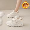 CRLAYDK Chunky Sneakers for Women High Top Fashion Fur Lined Warm Winter Shoes Platform Black Ladies Walking Dad Sport Tennis