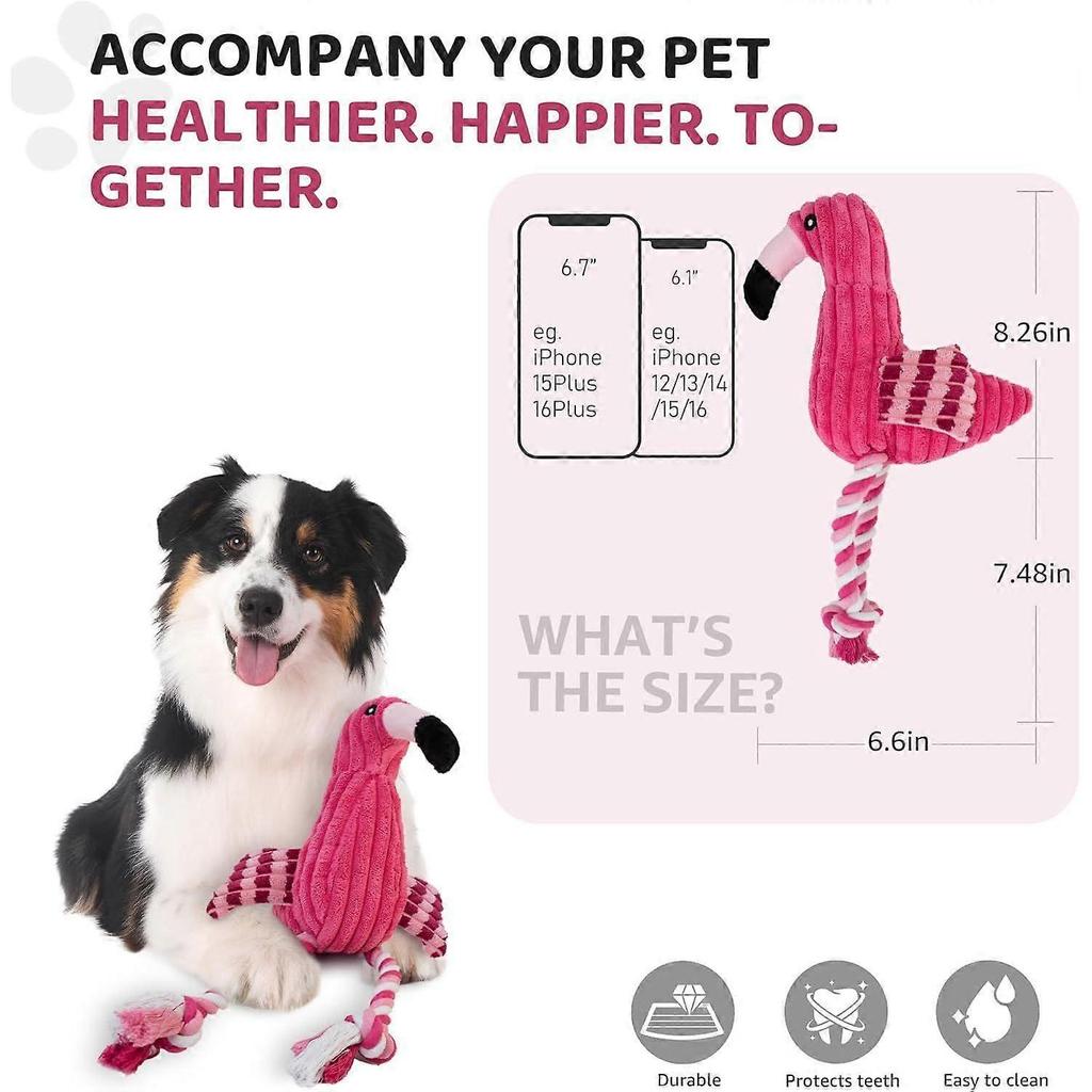 Squeaky Dog Toys - Plush Dog Toys with Soft Durable Fabric for Small Medium Large Breeds, Interactive Tug of War Rope Chew Toys, Teeth Cleaning, Denta