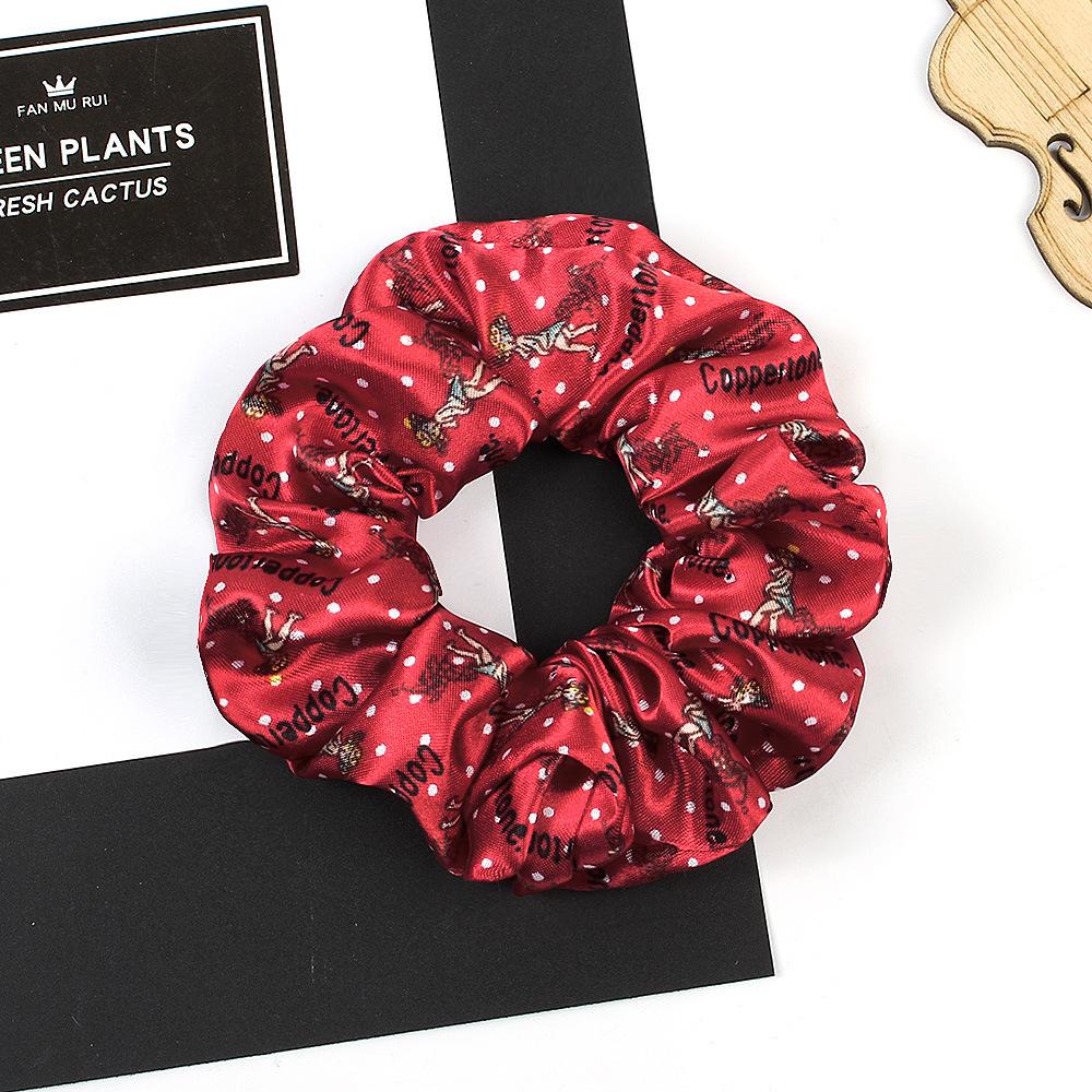 

Новая атласная резинка для волос с цветочным принтом для женщин и девочек, эластичные резинки для волос, аксессуары, завязка, кольцо для волос, веревка, держатель, головной убор 11 cm